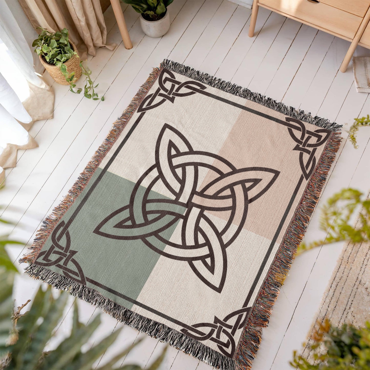 Woven Blanket: Color Block Celtic Knotwork