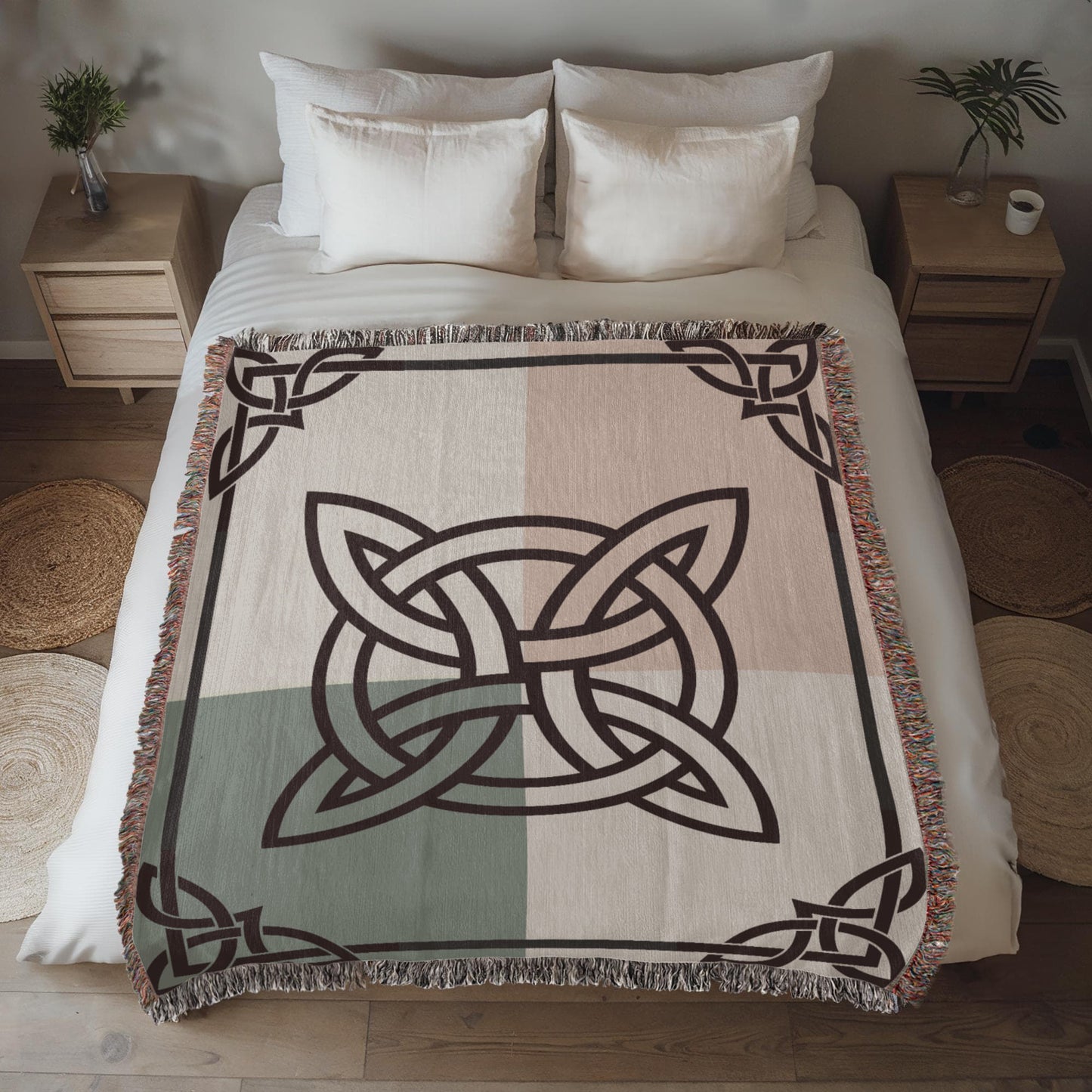 Woven Blanket: Color Block Celtic Knotwork