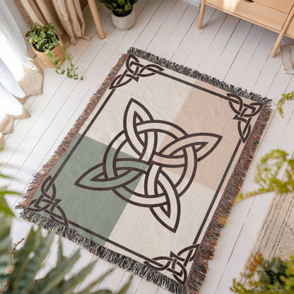 Woven Blanket: Color Block Celtic Knotwork