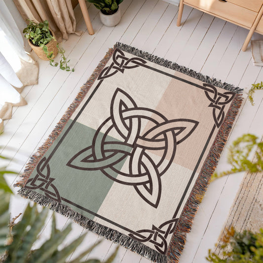 Woven Blanket: Color Block Celtic Knotwork